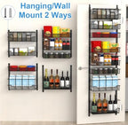 VyGrow Over the Door Pantry Organizer, 8-Tier Over the Door Organizer with Adjustable Basket, Pantry Door Organization for Pantry Kitchen Storage Room Spice Rack, Black - Image 6