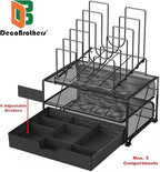 Deco Brothers Desktop File Organizer with Double Tray and 5 Folder Stand - Image 2