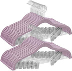 SONGMICS 30-Pack Pants Hangers, Velvet Hangers with Adjustable Clips by SONGMICSbySONGMICSHOME