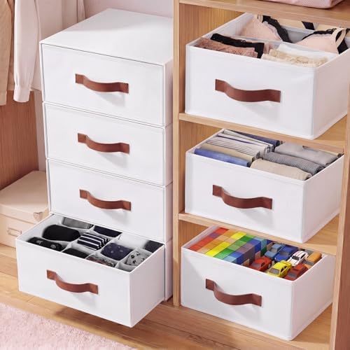 Windyun 4 in 1 Stackable Dorm Under Bed Storage Drawers, White by Windyun