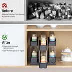 Mystozer Pull Out Spice Rack Organizer for Cabinet, Slide Out Spice Racks Organizer, Easy to Install Spice Cabinet Organizers, 8.5''Wx10.5''Dx8.3''H, 3 Drawers - 2 Tiers (Black) - Image 6