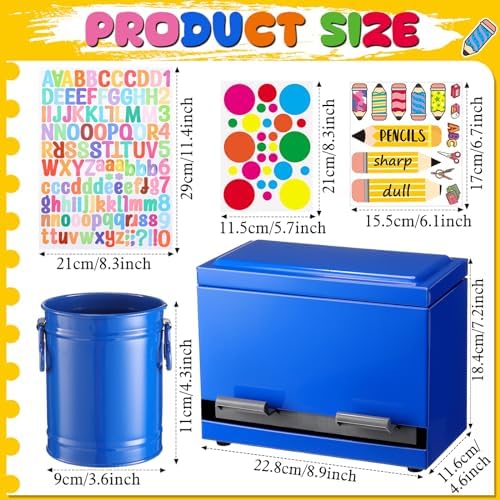 Mifoci 8 Pcs Pencil Dispenser for Classroom Stainless Steel, Blue - Image 2