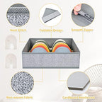 DIMJ Drawer Organizers - 12 Pack Foldable Closet & Sock Organizers, Fabric Dresser Drawer Dividers for Clothes, Underwear, Bras, Socks - Image 3