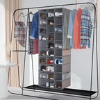 Libeder 30 Section Hanging Shoe Organizer & Storage for Closet,Heather Grey - Image 2