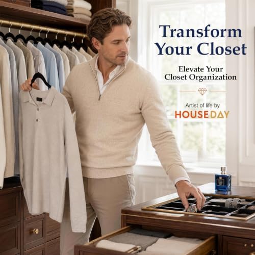 HOUSE DAY Black Velvet Hangers 60 Pack, Sturdy Non Slip Hanger Wrinkle-Free - Image 4