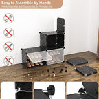 ROJASOP Portable Shoe Rack Organizer 6-Tier Shoe Cabinet 24-Pair Shoe Organizer Shoe Storage Expandable Free Standing Stackable Space Shoe Rack with 2 Exclusive Versatile Hooks for Bedroom Black - Image 6