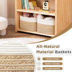 UBBCARE 2 Pack Baskets for Organizing, Woven Storage Baskets for Toys and Towel, Rectangle Cotton Rope Basket with Handles, 14''L x 8''W x9''H, Brown - Image 5