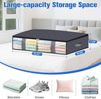 TasticTotes 4 Pack Under Bed Storage Containers, 75L Blanket Storage Bags - Image 2