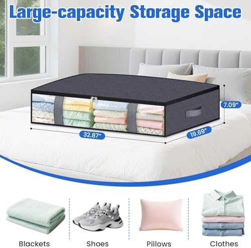 TasticTotes 8 Pack Under Bed Storage Containers, 75L Blanket Storage Bags - Image 2