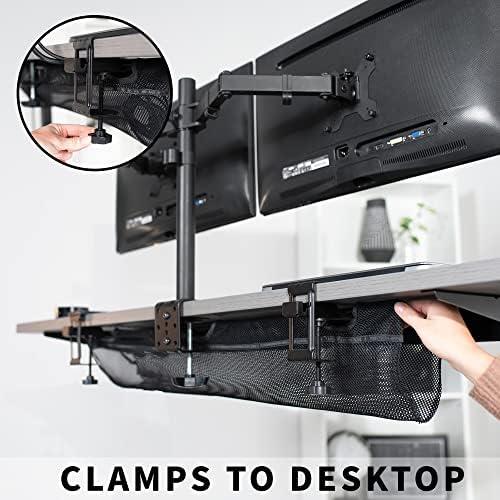 VIVO Black Clamp-on 36 in Mesh Net Cable Management Holder, DESK-AC36MH - Image 3