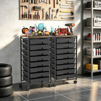 SUNALLY Rolling Cart With 8 Drawers,Storage Drawer Cart for Craft Art,Black - Image 7