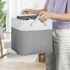 Posprica 11×11×11 Storage Cubes, Collapsible Storage Bins Organizer for Closet, Fabric Storage Box with Cotton Rope Handles, Decorative Storage Baskets for Shelves, set of 6 - White/Gray - Image 6