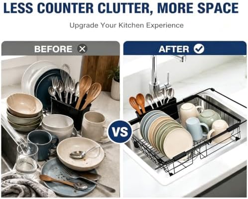Sink Draining Rack - Removable Stainless Steel Rack, 14.96-21.65 Inches - Image 3