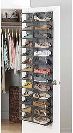 Whitmor Over The Door Shoe Shelves - 26 Sections - Crosshatch Gray - Image 5
