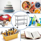 WDT Heavy Duty 3 Tier Utility Cart,Wire Rolling Carts with Wheels, Commercial Grade Service Cart with Shelving Liners and Handle Bar Metal Carts for Kitchen Office Hardware - Image 6
