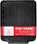 Better Houseware Drain Boards for Kitchen Counter 19.6 x 15.6 x 1.5 Black Dish Drainer Mat Shields Countertops from Water Damage by BetterHouseware