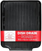 Better Houseware Drain Boards for Kitchen Counter 19.6 x 15.6 x 1.5 Black Dish Drainer Mat Shields Countertops from Water Damage by BetterHouseware