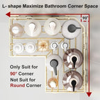 Liuoud Corner Shower Caddy, 5 Pack Adhesive Stainless Steel Organizer, Gold - Image 5