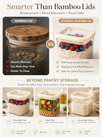 12-Pack Square Glass Pantry Storage Containers Set with Glass Lids - Image 4