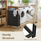 GRANNY SAYS Laundry Hamper, Slim Basket with Wheels and Handles, Black, 80L - Image 6