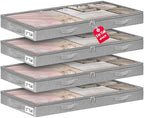 punemi Low-Profile Under Bed Storage Containers, 20 x 40 x 3 in, 4 Pack by Punemi