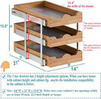 OCG Pull Out Drawer 14" W x 21" D, 3 Tier Pull Out Cabinet Organizer, Heavy-Duty Slide Out Drawer for Cabinets, Base Cabinet Organization for Kitchen, Pantry, Bathroom - Image 2