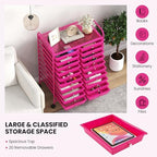 COSTWAY 20-Drawer Rolling Storage Cart, Utility Storage Organizer Cart - Image 5
