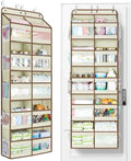 Yecaye 5-Tier Over The Door Organizer Dual-Column, 80lbs Load Over the Door Storage of 10 Compartments, Heavy Duty Door Organizer Hanging for Bedroom Closet Nursery Bathroom Pantry, Beige, 2 Pack by Yecaye