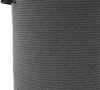 16"x20" Extra Large Cotton Rope Basket with Zipper Lid, Woven Laundry Hamper and Blanket Storage Basket, Round Clothes Bin for Living Room Bedroom, Dark Grey - Image 2