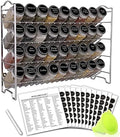 SWOMMOLY Spice Rack Organizer with 36 Spice Jars 4 oz and 396 Spice Labels by SWOMMOLY