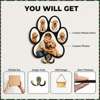 Personalized Paw Print Leash Holder for Wall Mount, Custom Wooden Dog Key Holder with Custom Photo, Pet Collar and Harness Organizer for Entryway, Key Hook Gift for Pet Lovers & Dog Owners, Home Décor - Image 4