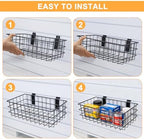 12 Pack Slatwall Organizer Kit with 4 PCs Slatwall Baskets (10.5 to 13.5 Inches) and 8 PCs Slat Wall Hooks Black Steel Slatwall Accessory for Garage, Retail Display and Home Storage (Black) - Image 5