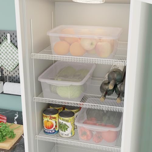 12 Packs Clear Storage Latching Boxes, 16 Quart Plastic Storage Latching Bin with Lid - Image 4