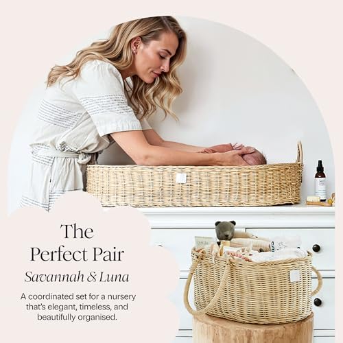 BEBE BASK Premium Baby Diaper Caddy Organizer Basket with Cotton Divider - Image 5