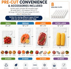 80 Pcs Vacuum Sealer Bags for Food, Reusable BPA-Free Food Storage Bags for Freezer Sous Vide Microwave Heating, Air Valve Zipper Bags (20S+20 M+20 L+20 XL) - Image 2