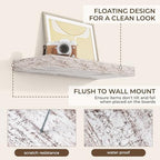 RICHFOCUS Bathroom Floating Shelves for Wall 2Pack|Rustic White|20" L - Image 4