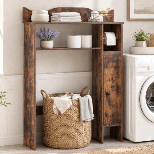 Giantex Over-The-Toilet Storage Cabinet with 1-Door Side Storage Cabinet - Image 4