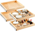 Sintuff 4 Pack Wooden Pull out Tray Cabinet Organizer, 26'' X 21'' by Sintuff