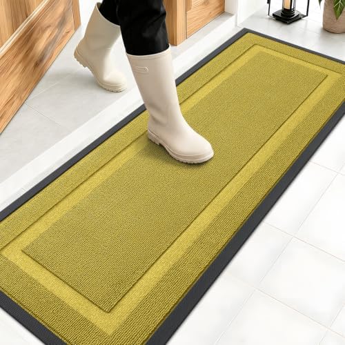 OLANLY Front Door Mat Outside 47x17, All-Season Heavy-Duty Rubber Doormat by OLANLY