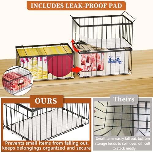 Large Freezer Organizer Bins for 5 to 9 Cu.Ft,Quick Expand/Collapse,6PACK - Image 4