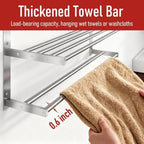 Taaji Towel Racks for Bathroom 24 inch, 2 Tier with Towel Bars, Brushed - Image 3