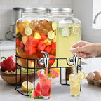 2 Gallon Glass Drink Dispensers For Parties，Lemonade Beverage Dispenser With Stand And Spigot For BBQ, Picnic, Party,Laundry Detergent Dispenser - Image 2