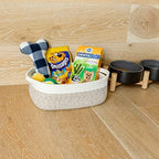NaturalCozy 5-Piece Rectangle Storage Basket Set- Natural Cotton Rope Woven Baskets for Organizing! Small Basket for Montessori, Baby Nursery, Dog Toy Baskets, Cat Toy Box, Bathroom Organization Bin - Image 6