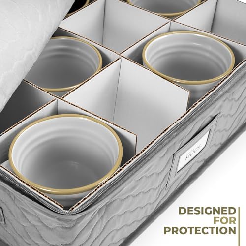 Sorbus Mug Storage, Fits 12 Mugs, with Handles, with Dividers (Gray) - Image 4