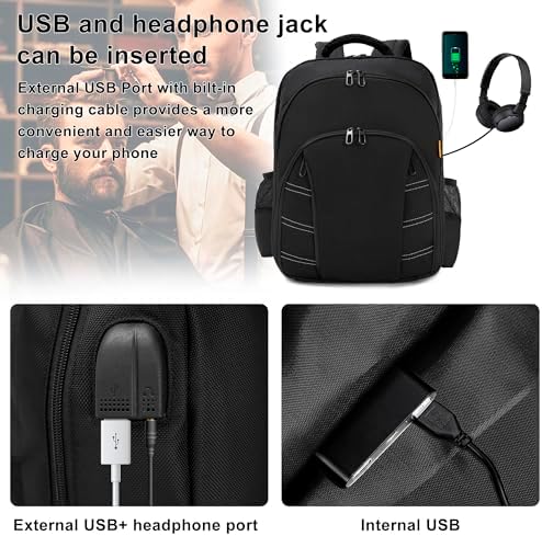 Barber Supplies Bag, Portable Backpack for men, Travel Clipper Tool Bookbag - Image 3