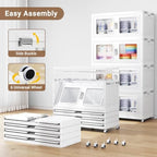BROVIEW 660 Qt Extra Large Stackable Storage Bin with Lid, 3 Pack White - Image 4