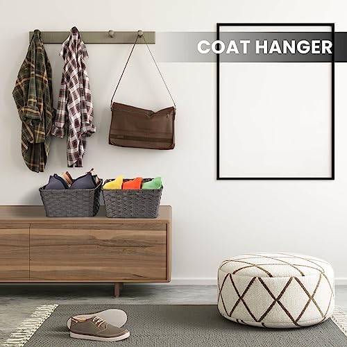 Onlytak 2-Pack Plastic Wicker Bathroom Baskets, 12"x12"x6", Dark Grey - Image 6