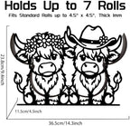 Highland Cow Toilet Paper Holder Wall Mount/Stand for Extra 8 Rolls - Image 2