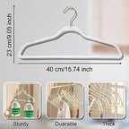 VSV stoage Clear Clothes Hangers 16", 40 Pack Plastic Coat Hanger for Adult Closet, Bling Thin Hangers with Swivel Gold Hook, Notched Shoulders Perchas - Clothing Rack for Bridesmaid Dresses - Image 4
