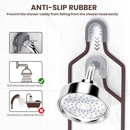 Rustproof Shower Caddy Hanging with Soap Holders for Bathroom, Bronze - Image 5